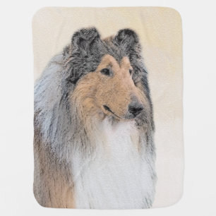 Collie (Rough) Painting - Cute Original Dog Art Baby Blanket