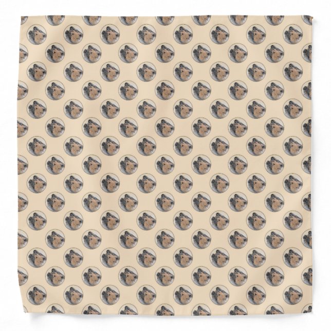 Collie (Rough) Painting - Cute Original Dog Art Bandana (Front)