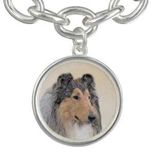 Collie (Rough) Painting - Cute Original Dog Art Bracelet