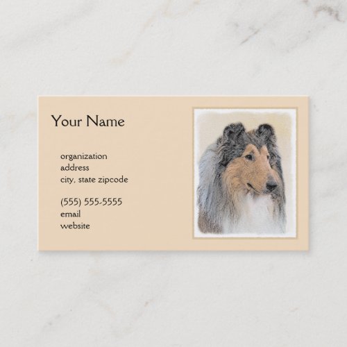 Collie Rough Painting _ Cute Original Dog Art Business Card