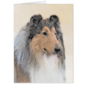 Collie (Rough) Painting - Cute Original Dog Art Card
