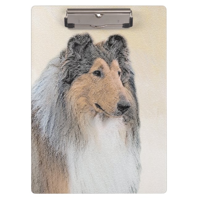 Collie (Rough) Painting - Cute Original Dog Art Clipboard (Front)