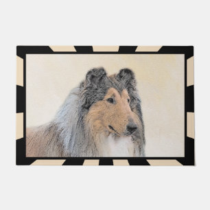 Collie (Rough) Painting - Cute Original Dog Art Doormat