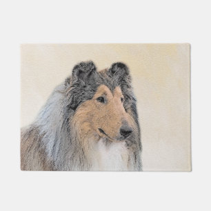 Collie (Rough) Painting - Cute Original Dog Art Doormat