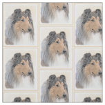 Collie (Rough) Painting - Cute Original Dog Art Fabric