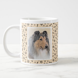Collie (Rough) Painting - Cute Original Dog Art Giant Coffee Mug