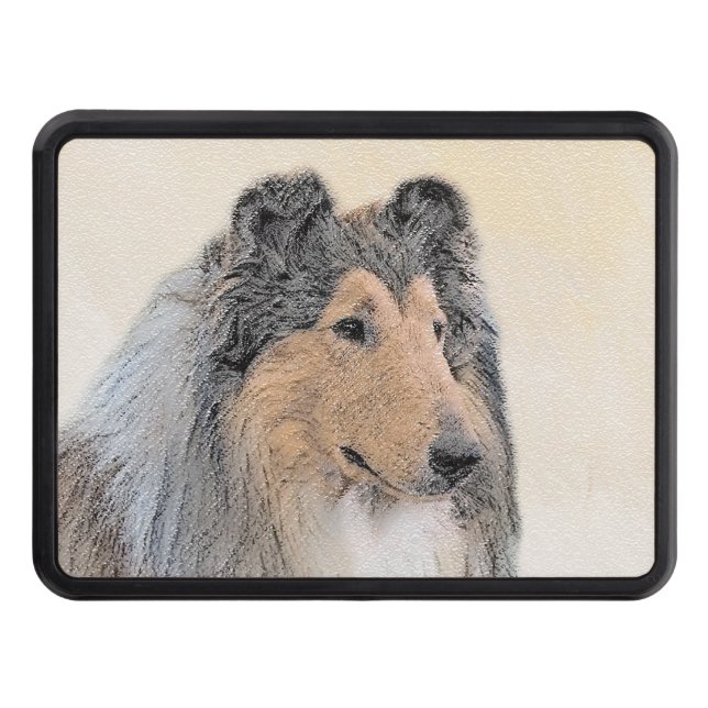 Collie (Rough) Painting - Cute Original Dog Art Hitch Cover (Front)
