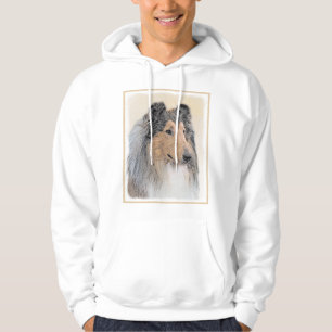 Collie (Rough) Painting - Cute Original Dog Art Hoodie