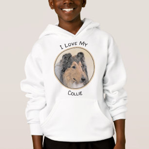 Collie (Rough) Painting - Cute Original Dog Art Hoodie