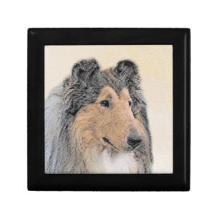 Collie (Rough) Painting - Cute Original Dog Art Jewelry Box