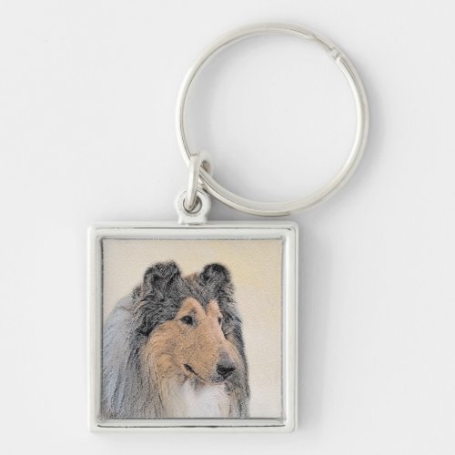 Collie Rough Painting _ Cute Original Dog Art Keychain