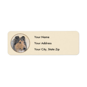 Collie (Rough) Painting - Cute Original Dog Art Label