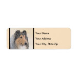 Collie (Rough) Painting - Cute Original Dog Art Label