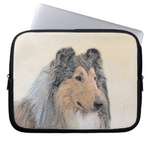 Collie (Rough) Painting - Cute Original Dog Art Laptop Sleeve