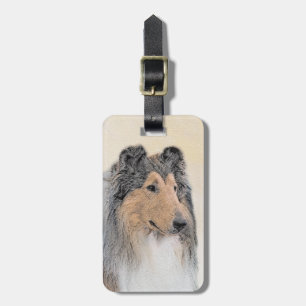 Collie (Rough) Painting - Cute Original Dog Art Luggage Tag