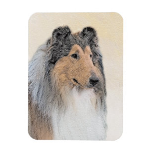 Collie (Rough) Painting - Cute Original Dog Art Magnet