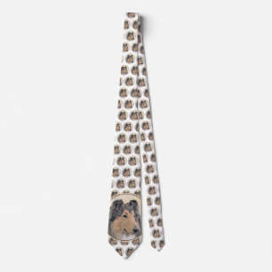 Collie (Rough) Painting - Cute Original Dog Art Neck Tie