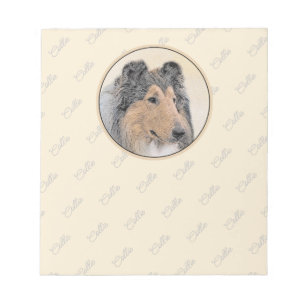 Collie (Rough) Painting - Cute Original Dog Art Notepad