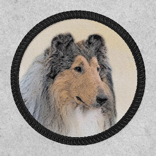 Collie (Rough) Painting - Cute Original Dog Art Patch