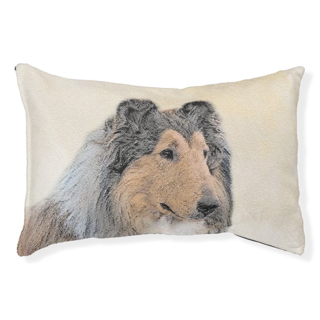 Collie (Rough) Painting - Cute Original Dog Art Pet Bed (Front)