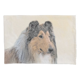 Collie (Rough) Painting - Cute Original Dog Art Pillow Case