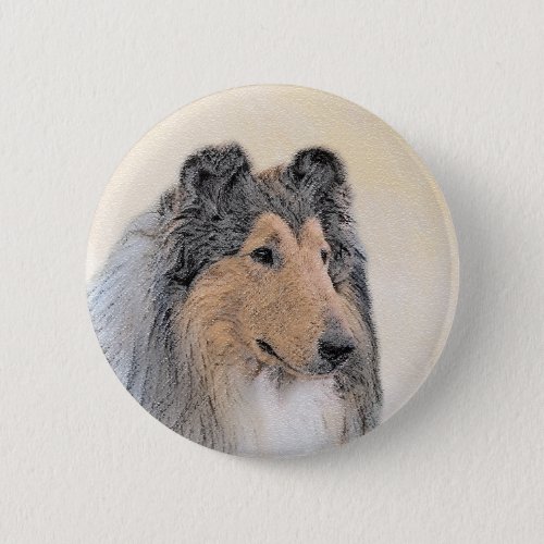 Collie Rough Painting _ Cute Original Dog Art Pinback Button