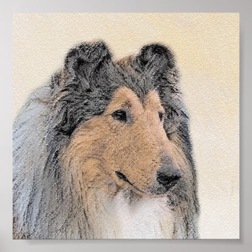 Collie Rough Painting _ Cute Original Dog Art Poster