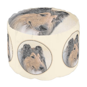 Collie (Rough) Painting - Cute Original Dog Art Pouf
