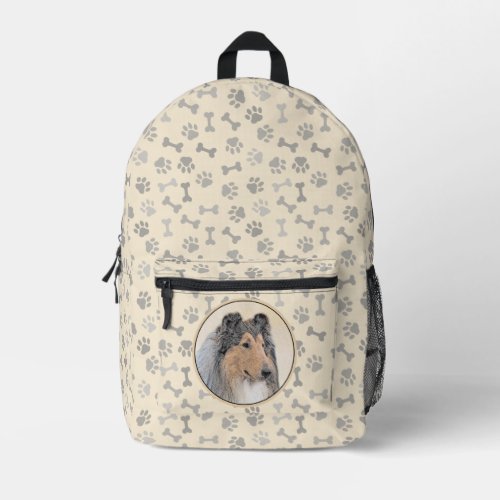 Collie Rough Painting _ Cute Original Dog Art Printed Backpack