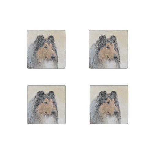 Collie Rough Painting _ Cute Original Dog Art Stone Magnet