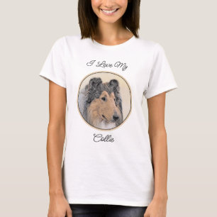 Collie (Rough) Painting - Cute Original Dog Art T-Shirt