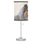 Collie (Rough) Painting - Cute Original Dog Art Table Lamp (Left)