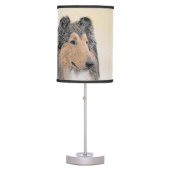 Collie (Rough) Painting - Cute Original Dog Art Table Lamp (Front)