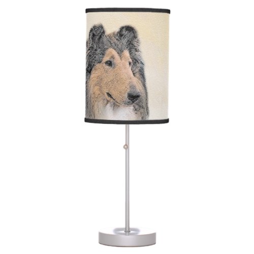 Collie Rough Painting _ Cute Original Dog Art Table Lamp
