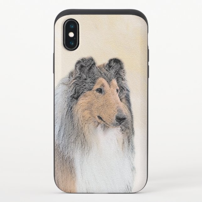 Collie (Rough) Painting - Cute Original Dog Art Uncommon iPhone Case (Back)