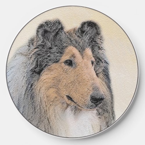 Collie Rough Painting _ Cute Original Dog Art Wireless Charger