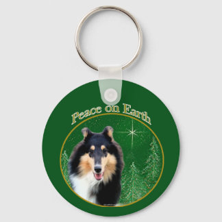 Collie (rough) Peace Keychain
