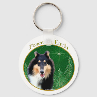Collie (rough) Peace Keychain