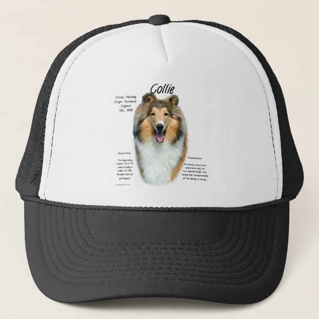 Collie (sable rough) History Design Trucker Hat (Front)