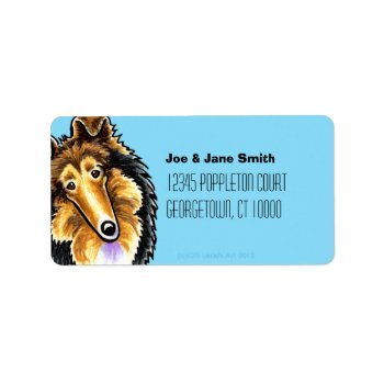 Collie Sheltie Carribean Label by offleashart at Zazzle