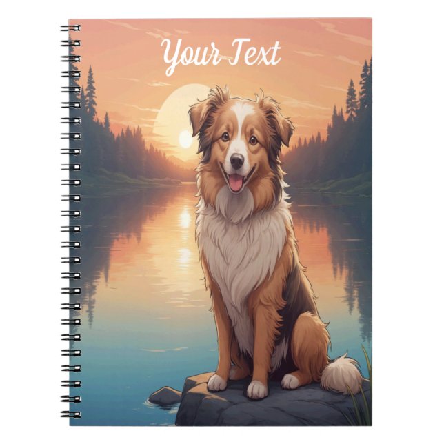 Collie Shepherd by Lake Notebook (Front)