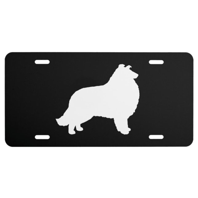 Collie Silhouette License Plate (Front)