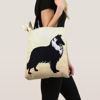 Collie Silhouette Tote Bag