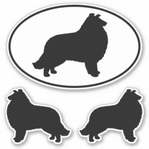 Collie Silhouettes Dog Breed Vinyl Sticker Set