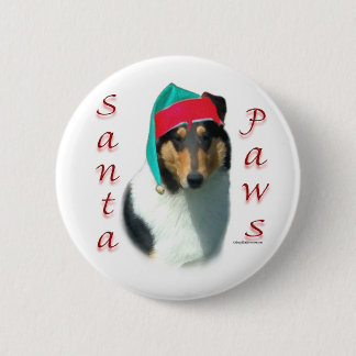 Collie (smooth) Santa Paws Button