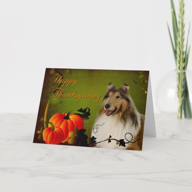 Collie Thanksgiving Card (Front)