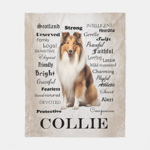 Collie Traits Fleece Blanket