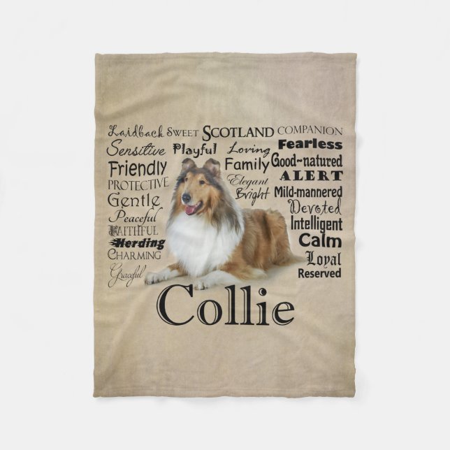 Collie Traits Fleece Blanket (Front)