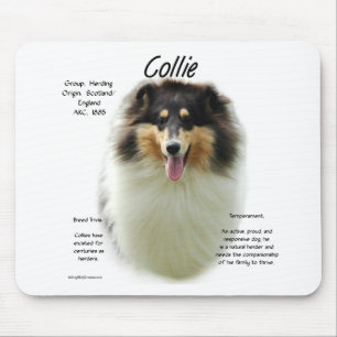Collie (tri rough) History Design Mouse Pad