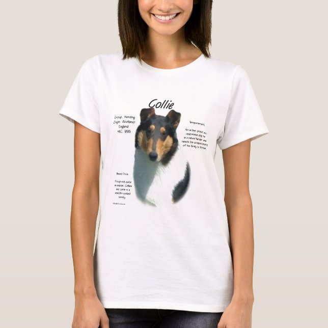 Collie (tri smooth) History Design T-Shirt (Front)